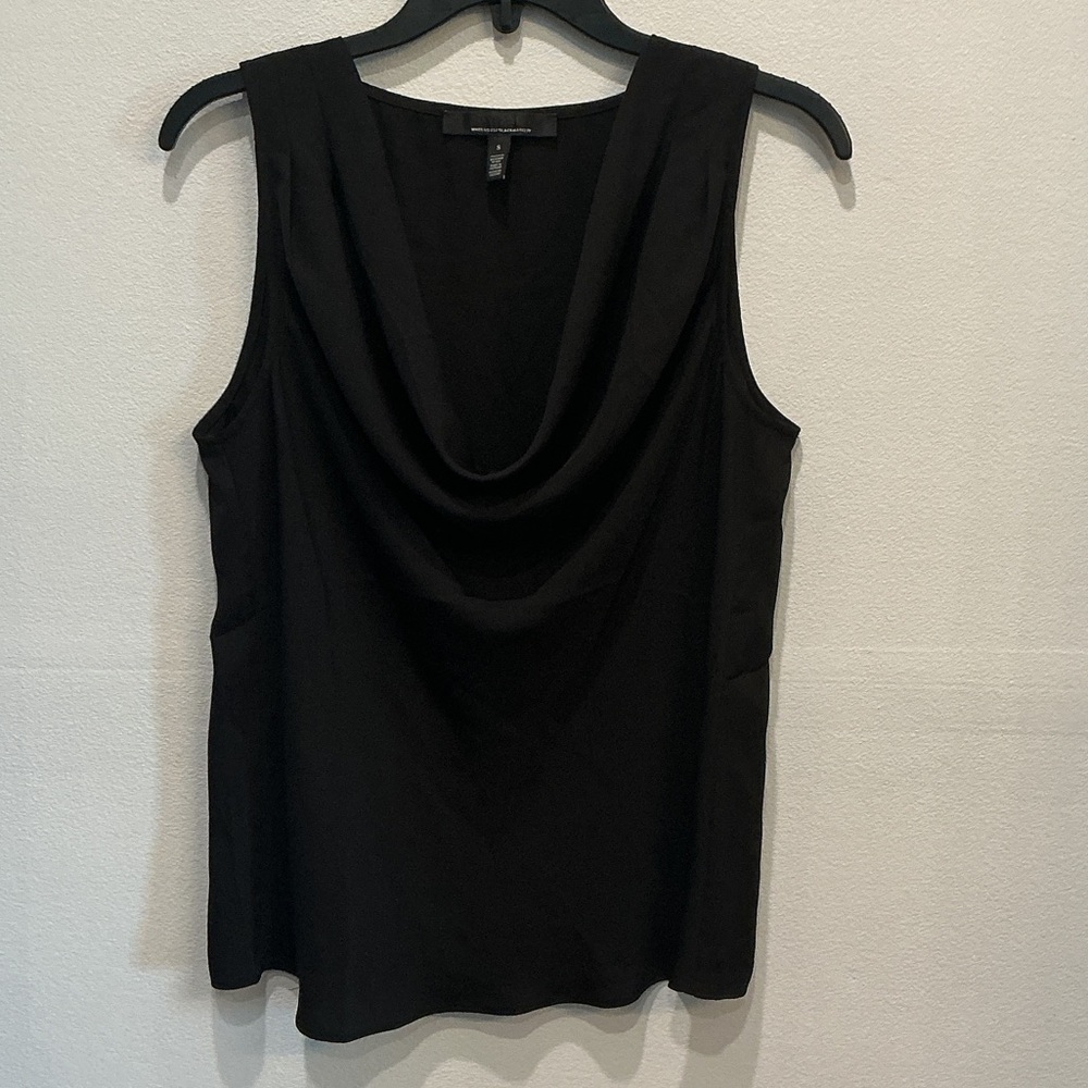 White House Black Market Black Drape Neck Blouse
